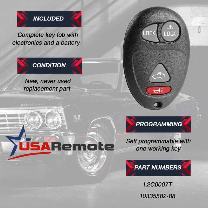 USARemote 2 Keyless Entry Remote Key Fob - 4 Button (Symbol) - Image 3
